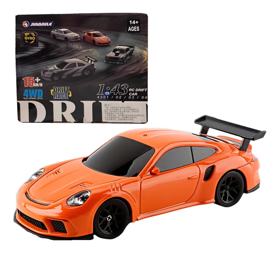 Hairpin Hatch pocket RC drift car in coral pink with a rounded hatchback silhouette